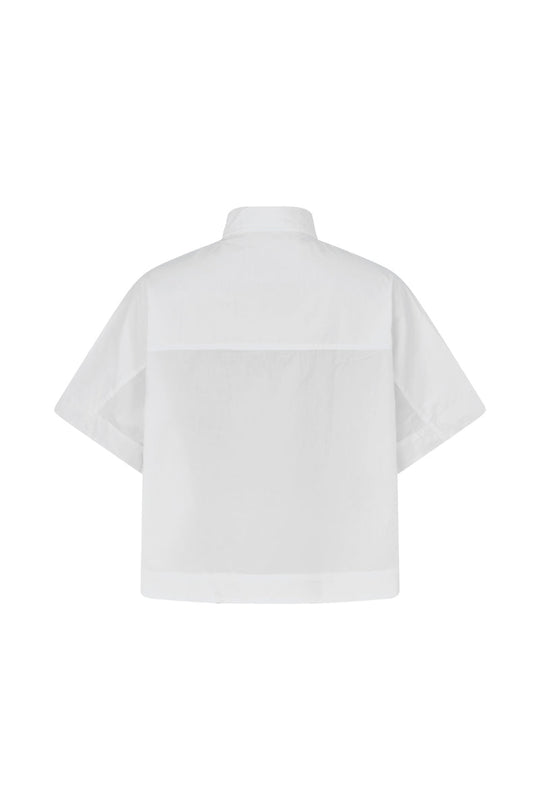 Rabens Saloner | Skjorte | Berta Poplin Curved Hem Shirt, white
