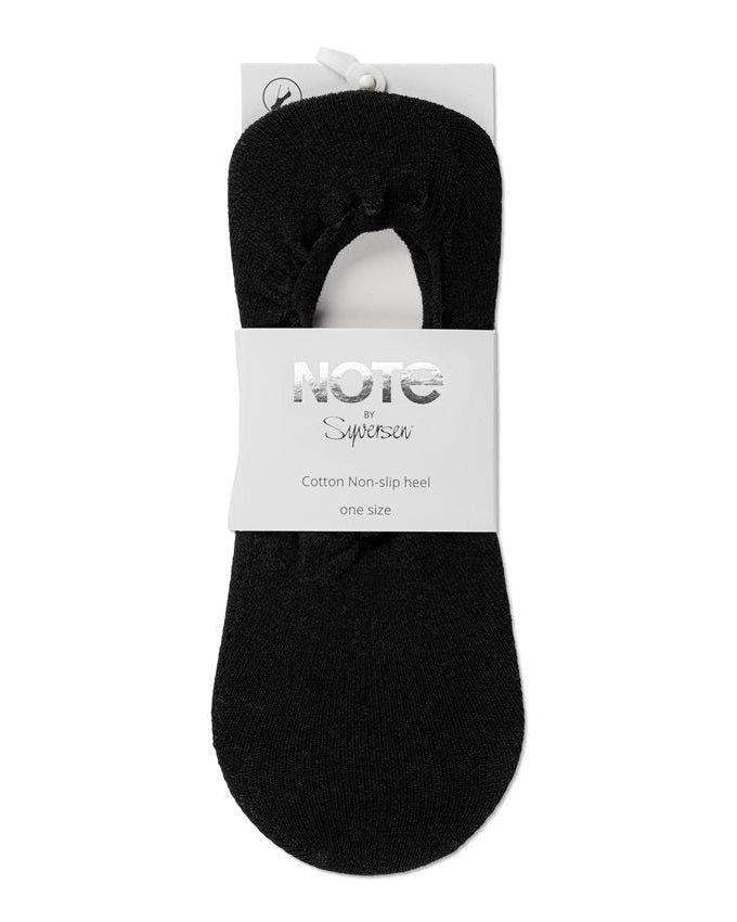 Note by Syversen 2pk Cotton Steps i sort – usynlige bomuldsstrømper til forår og sommer.
