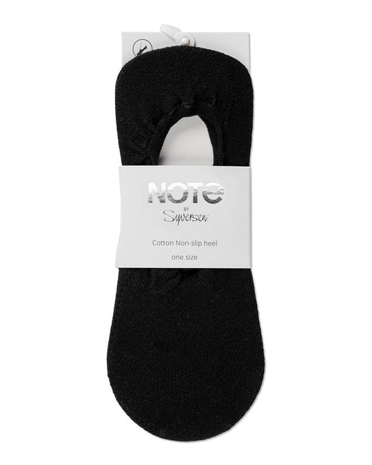 Note by Syversen 2pk Cotton Steps i sort – usynlige bomuldsstrømper til forår og sommer.
