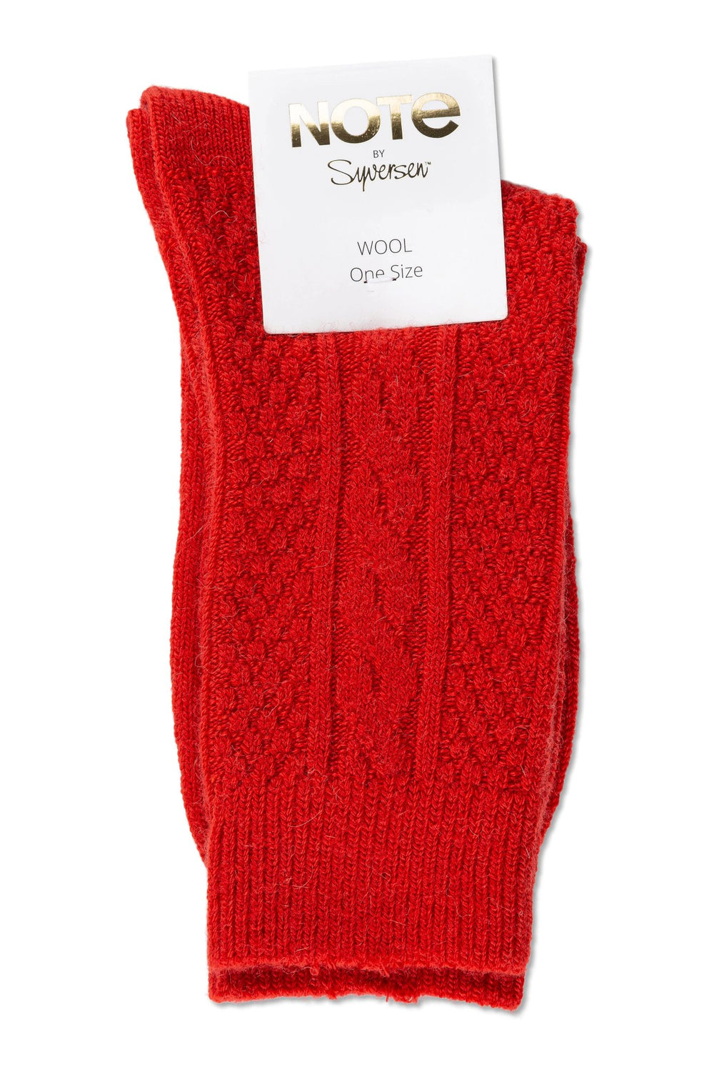 Note by Syversen | Strømper | Wool cable, red