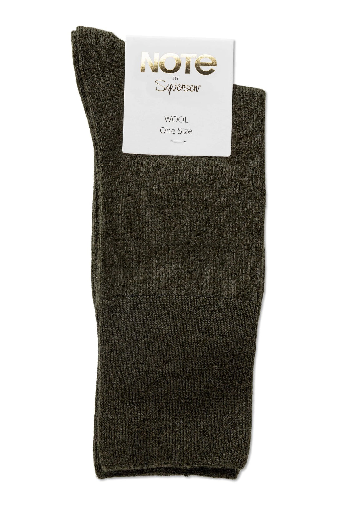 Uldstrømper | Note by Syversen Fine wool comfort top, olive