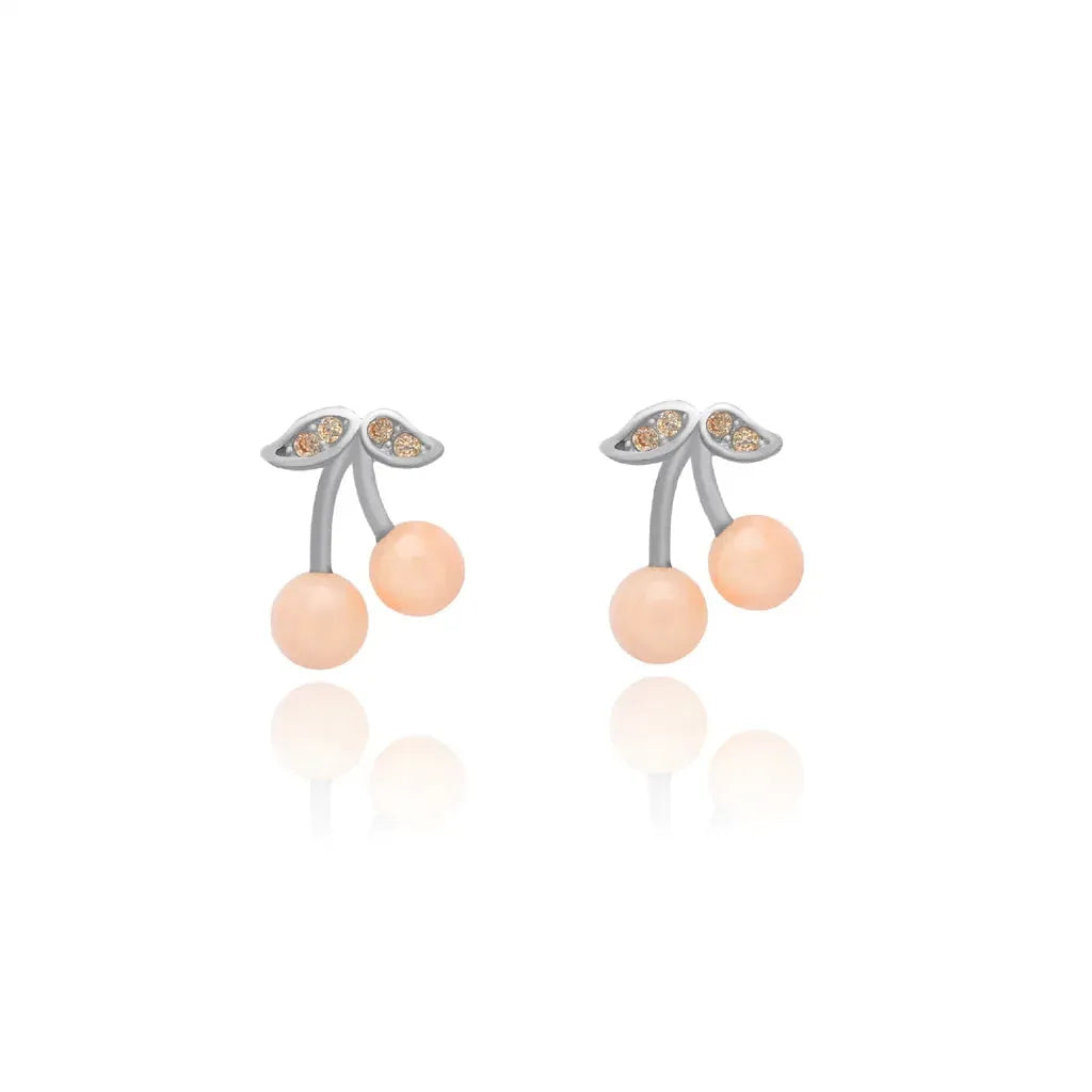 Wioga | Øreringe | Pink Cherry earrings, sølv