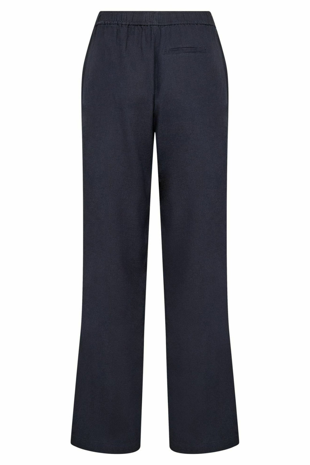 Leveté Room Naja 7 bukser i dark navy – lette bukser med elastisk talje og lige ben.