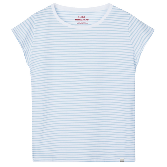 Mads Nørgaard | T-Shirt | Organic Jersey Stripe Teasy Tee FAV, fiery red/brilliant white