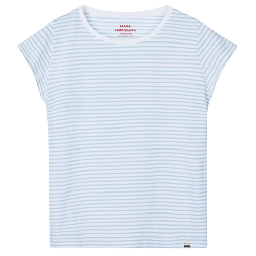 Mads Nørgaard | T-Shirt | Organic Jersey Stripe Teasy Tee FAV, cashmere blue/brilliant white