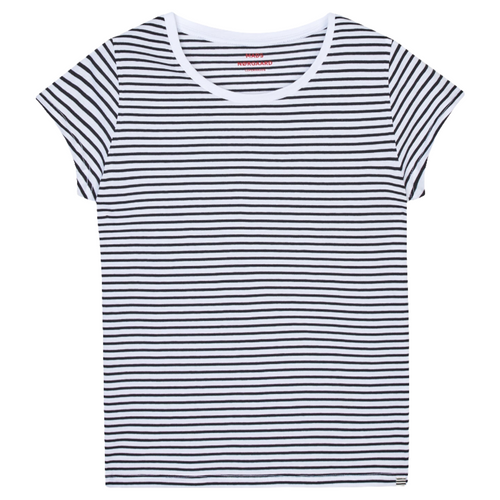 Mads Nørgaard | T-Shirt | Organic Jersey Stripe Teasy, white/black