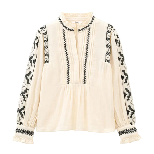 ba&sh Pidma bluse med broderier – produktbillede forfra