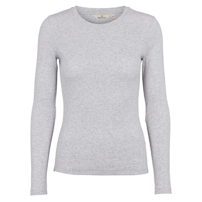 Basic Apparel Ludmilla LS Tee langærmet t-shirt – produktbillede forfra