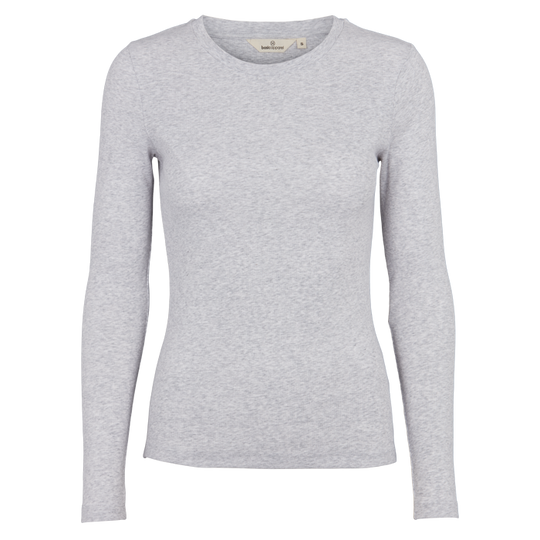 Basic Apparel Ludmilla LS Tee langærmet t-shirt – produktbillede forfra