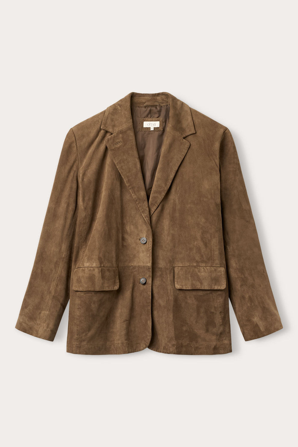 Otay Nellie Coat i farven Toffee Brown, elegant frakke i 100% gederuskind med lige pasform.


