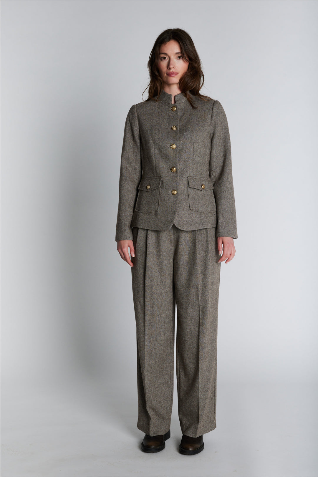 PBO Delina bukser i soft brown
