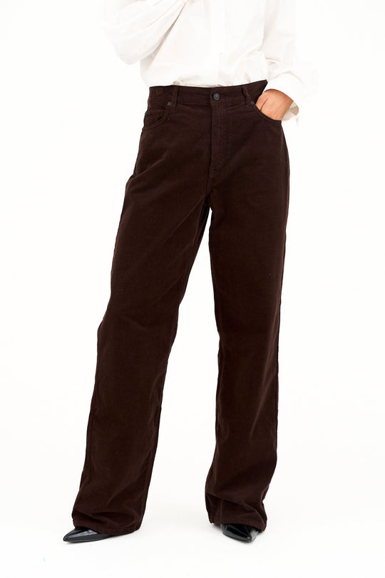 IVY Copenhagen Mia baby cord jeans i espresso brown