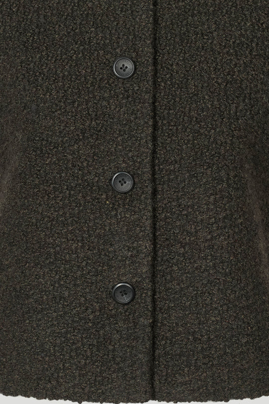 PBO Konia strikket vest i dark brown