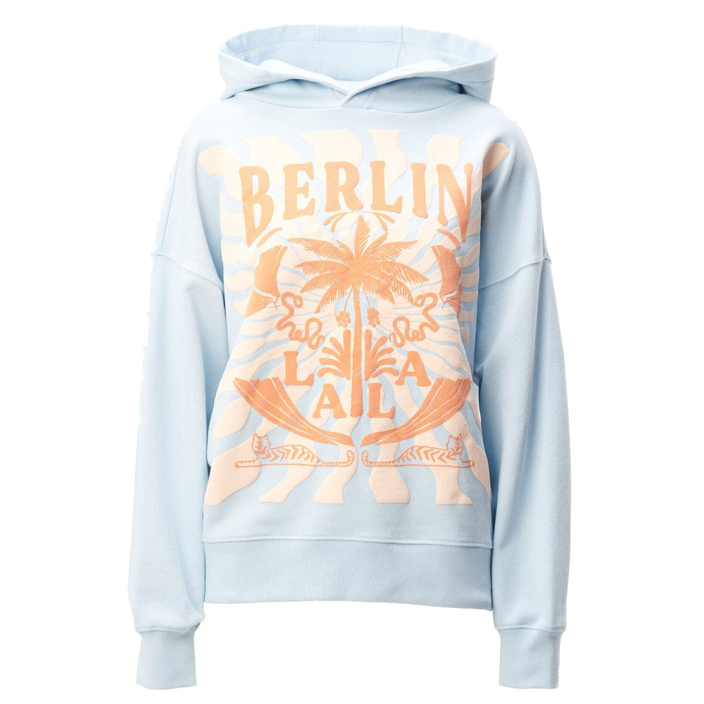Lala Berlin | Hættetrøje | Hoodie Irina, sunset palm cashmere blue