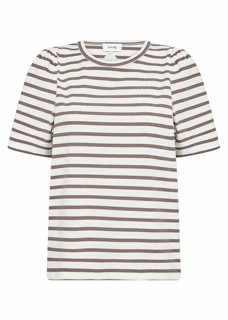 Leveté Room Neddie 1 T-shirt – stribet T-shirt med rund hals og korte ærmer.