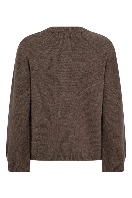 Leveté Room Perle 9 brun cardigan i merinould og cashmere set bagfra