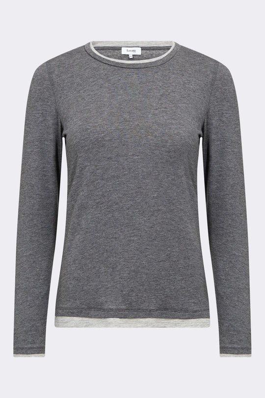Leveté Room Josephine 5 T-shirt i mørkegrå set forfra