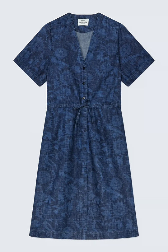 Mads Nørgaard Lazor Denim Sanne Dress med blomsterprint