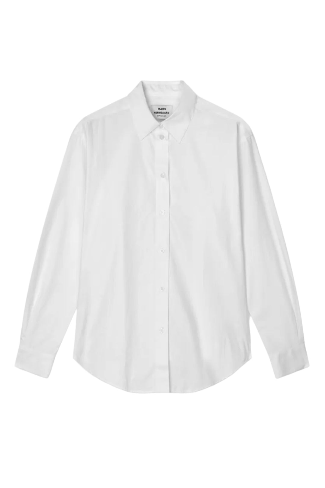 Mads Nørgaard Prime Poplin Crelly Shirt i Snow White set forfra