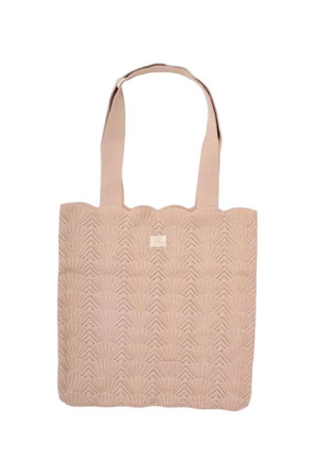 Pico Shelly strikket shopper i oyster pink med blød og fleksibel struktur.