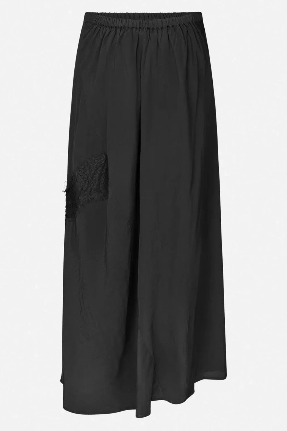 Rabens Saloner Leia nederdel i FSC viskose med blonde og slids. Let, feminin og bæredygtig 