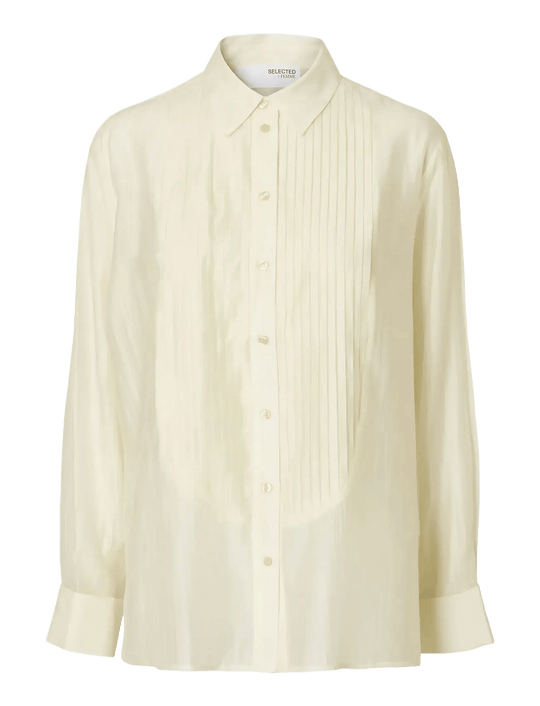 Selected Femme Iris LS Relaxed skjorte i angora – skjorte med afslappet pasform, klassisk krave, knaplukning og knapmanchetter i let kvalitet.
