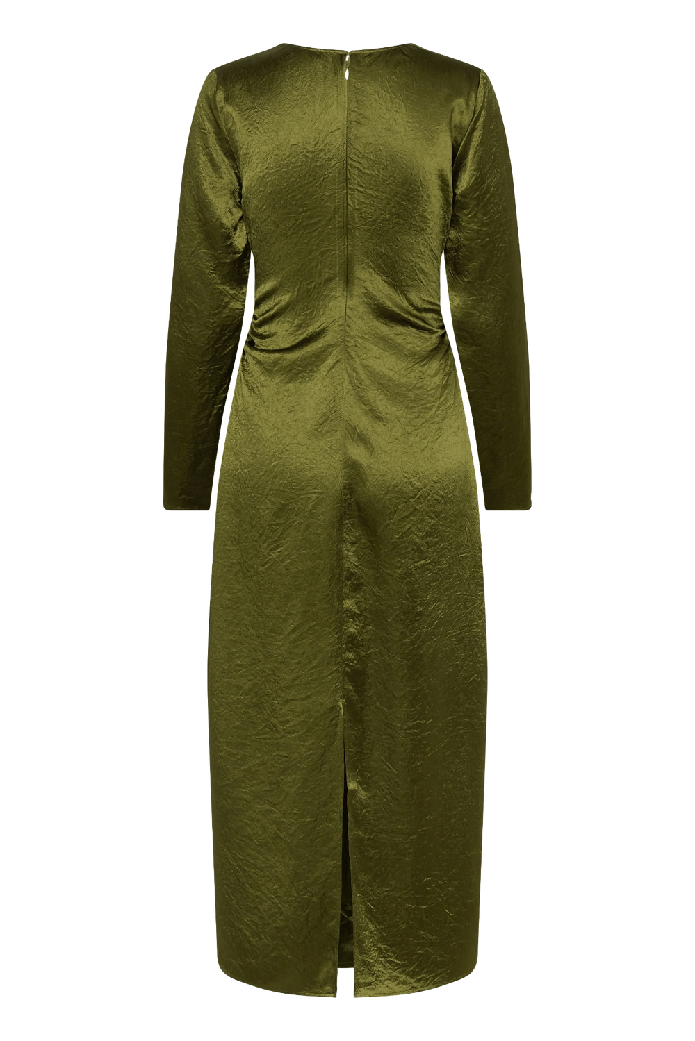 Selected Femme Selene Slim LS Ankle Dress EX i avocado – ankellang kjole med lange ærmer, slank pasform og elegant, minimalistisk design.
