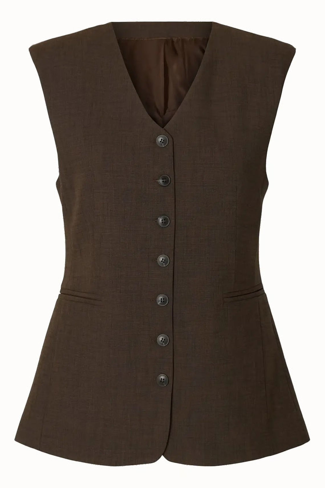 Selected Femme Fitted Signe Vest i Delicioso brun