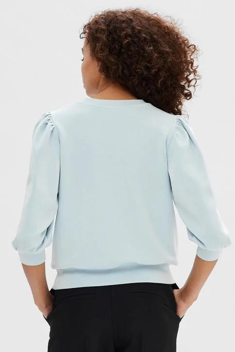 Selected Femme | Bluse | Tenny 3/4 Sweat Top, Cashmere Blue
