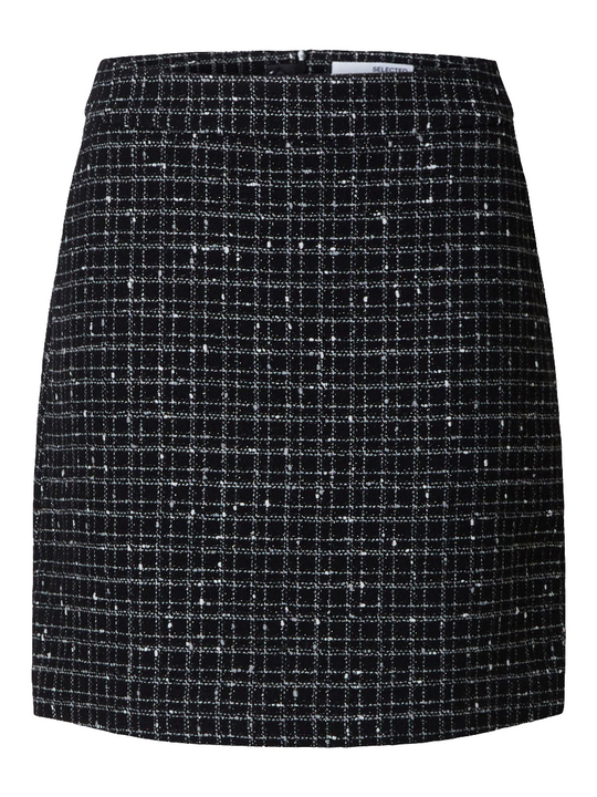 Selected Femme Sort Boucle Mini Nederdel - Elegant og Bæredygtig