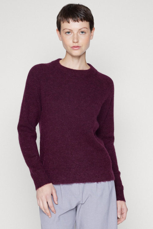 Selected Femme | Striktrøje | Lulu ls knit o-neck, winetasting