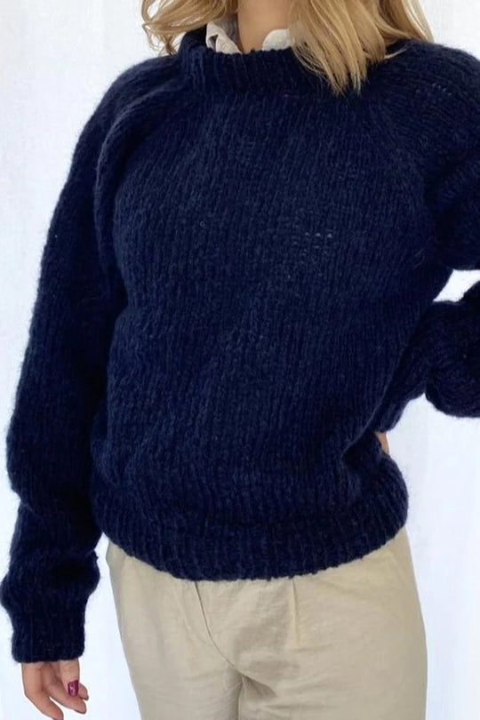 Striktrøje | Coffee Beanies Alpaca Sweater, dark blue