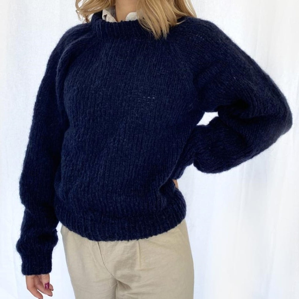 Striktrøje | Coffee Beanies Alpaca Sweater, dark blue