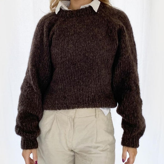 Striktrøje | Coffee Beanies Alpaca Sweater, dark brown