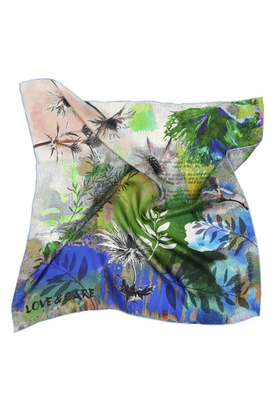 Silketørklæde | BELLA BALLOU Love & Care Silk Scarf, blue