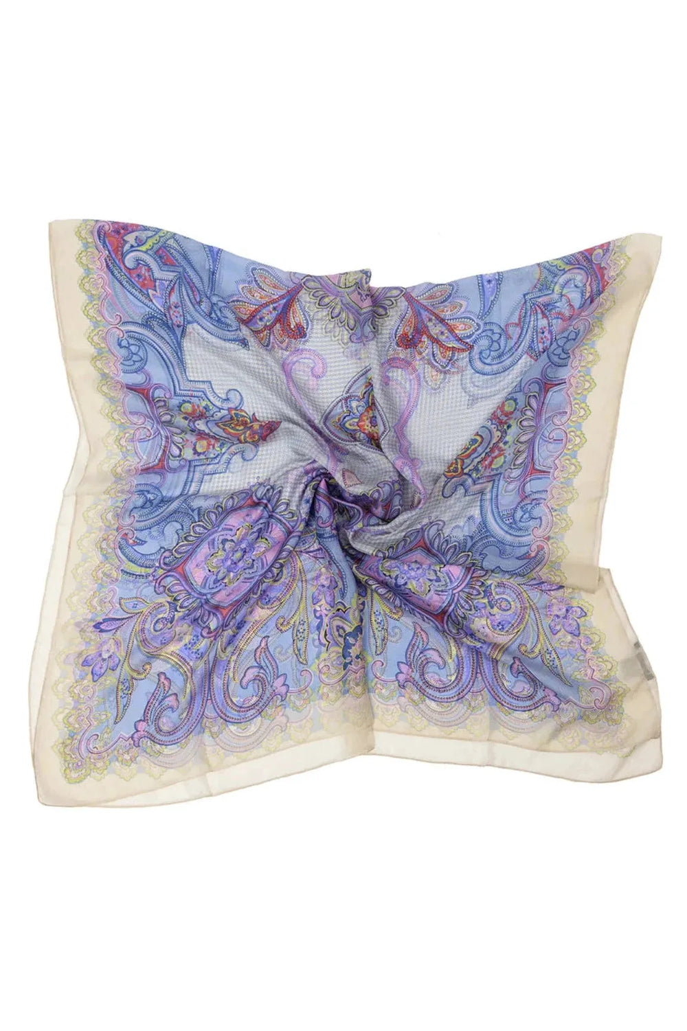 Silketørklæde | BELLA BALLOU Royal Paisley Silk Scarf, blå/lilla