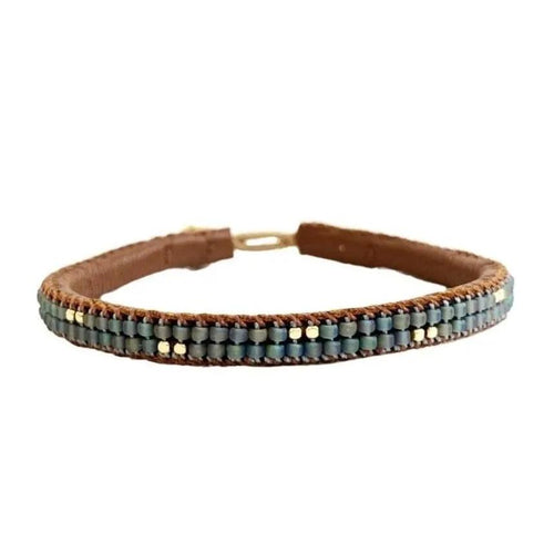 IBU Jewels | Armbånd | Beaded Mesh Bracelet, blue grey