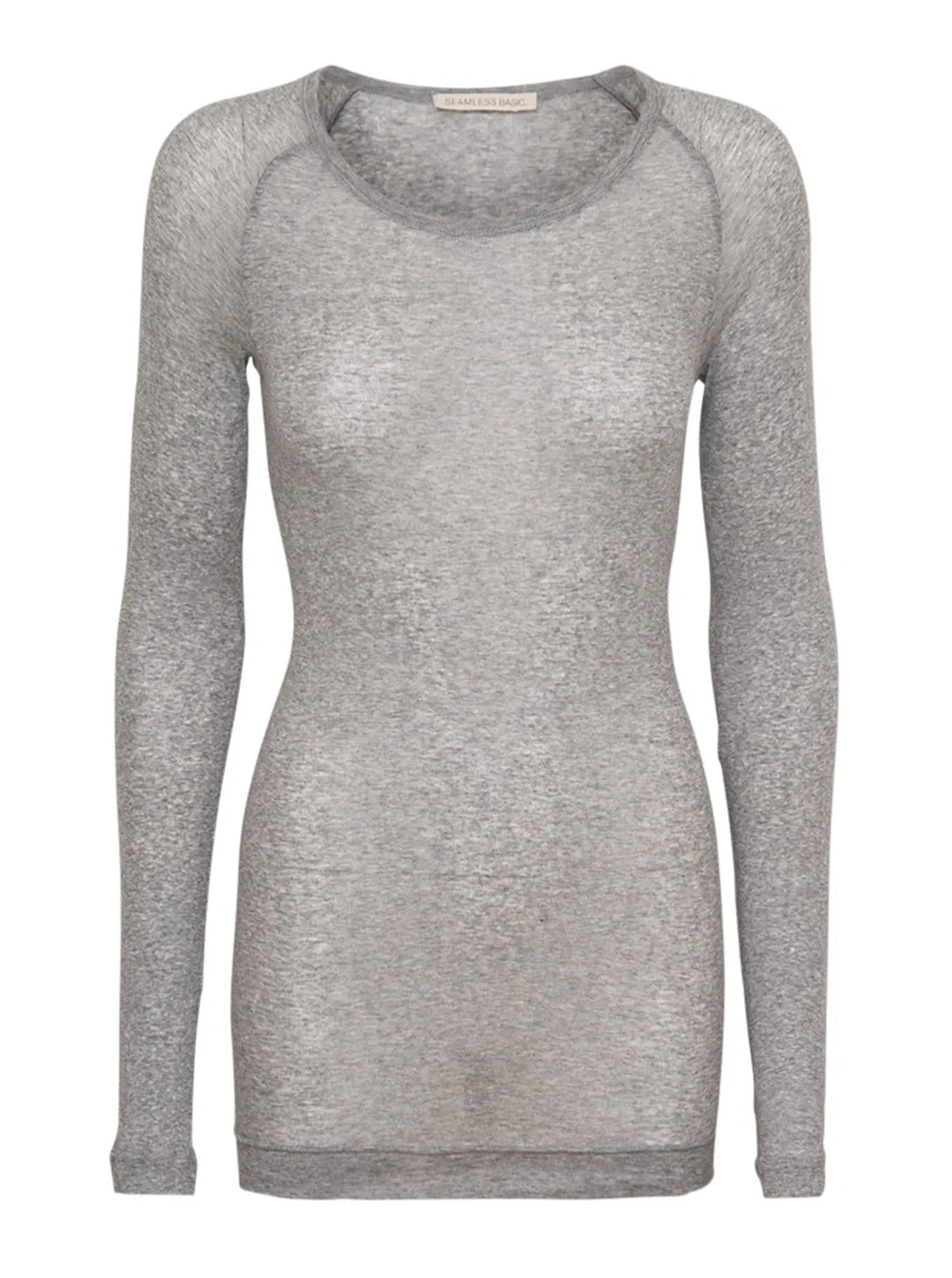 Bluse | SEAMLESS BASIC Elvira Cotton Long Sleeve, grå